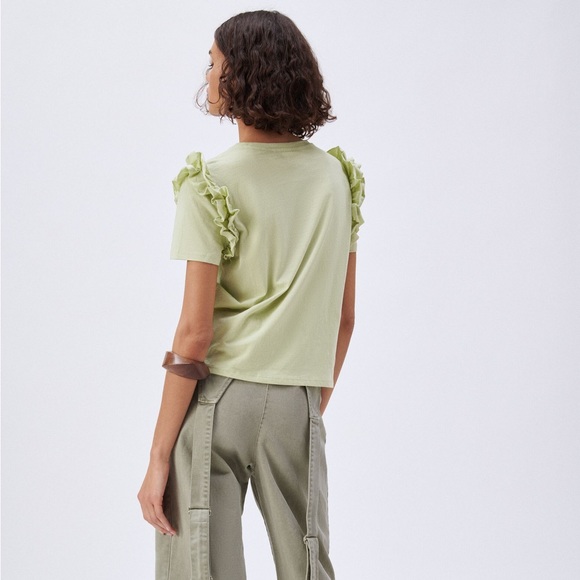 Zara RUFFLED T-SHIRT - Picture 5 of 5